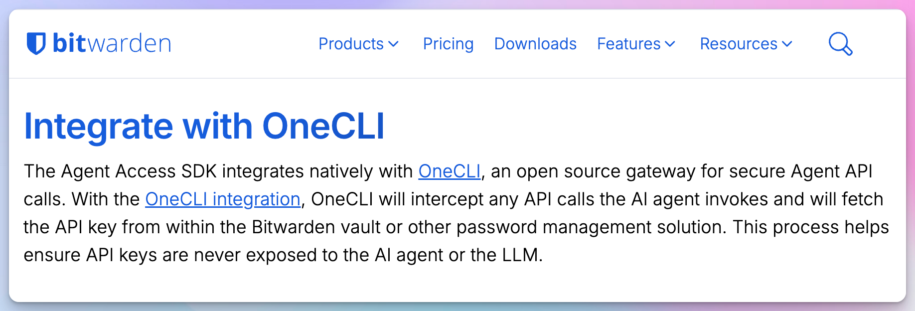 Bitwarden Agent Access SDK announcement